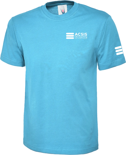 Sky Blue ACSIS classic T-shirt with white logo
