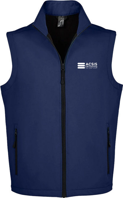 ACSIS Race Soft Shell Bodywarmer Navy White logo