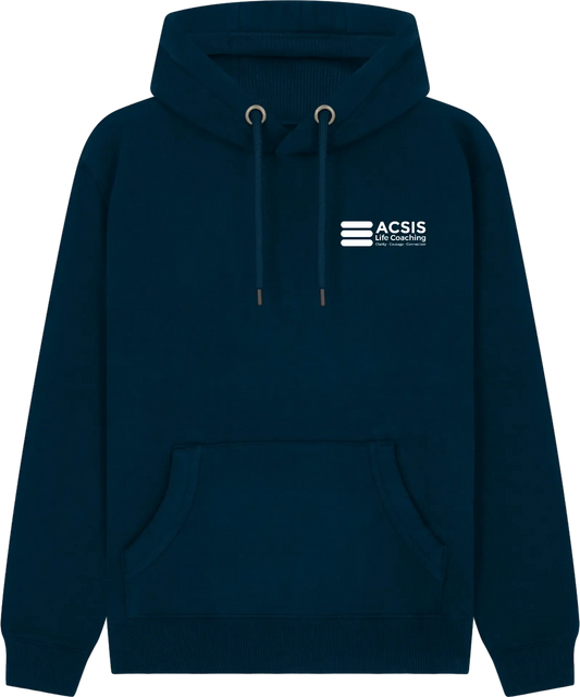 ACSIS Ultra Premium Hoodie Navy White logo