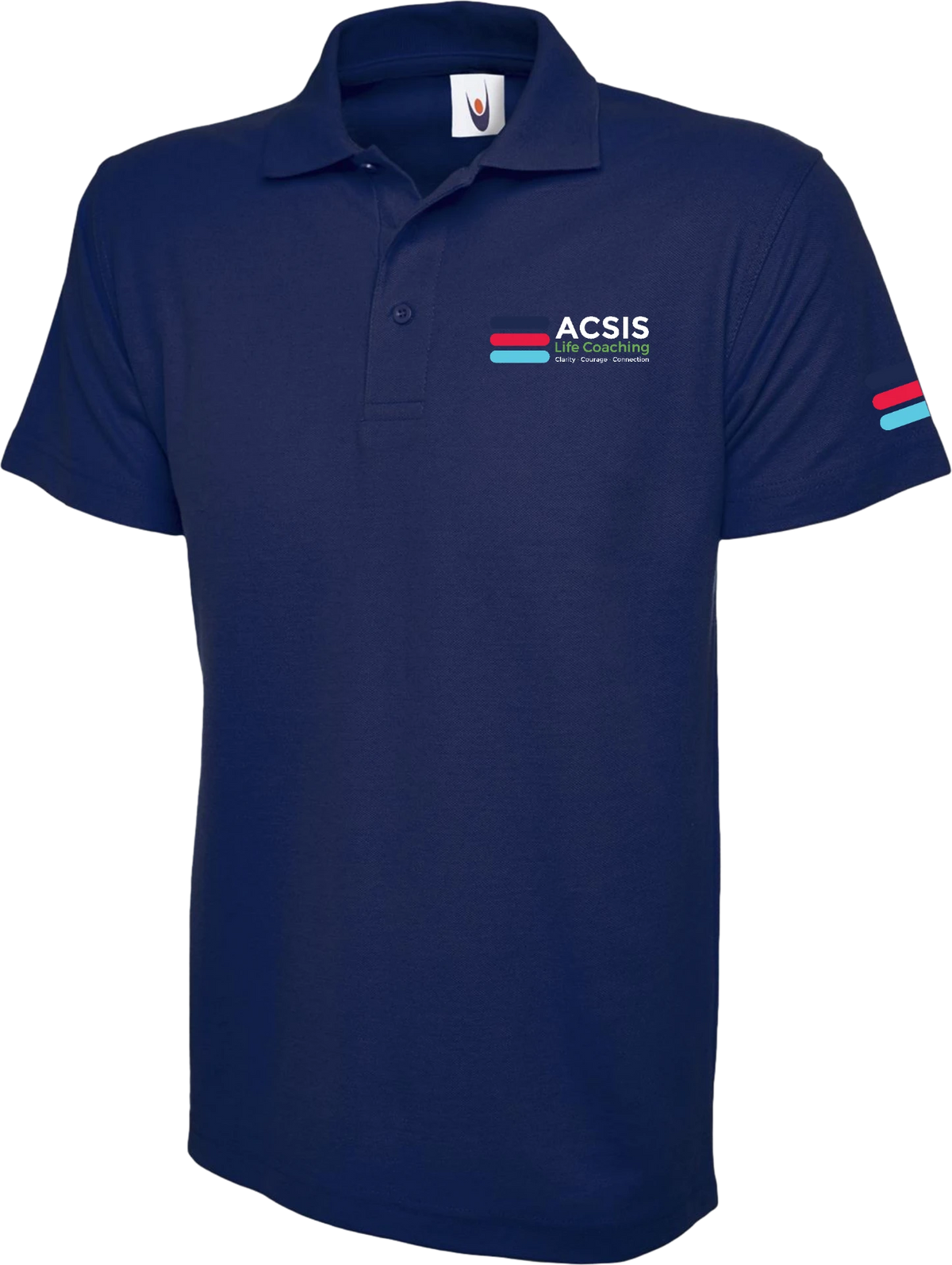 Navy ACSIS polo shirt with full colour logo