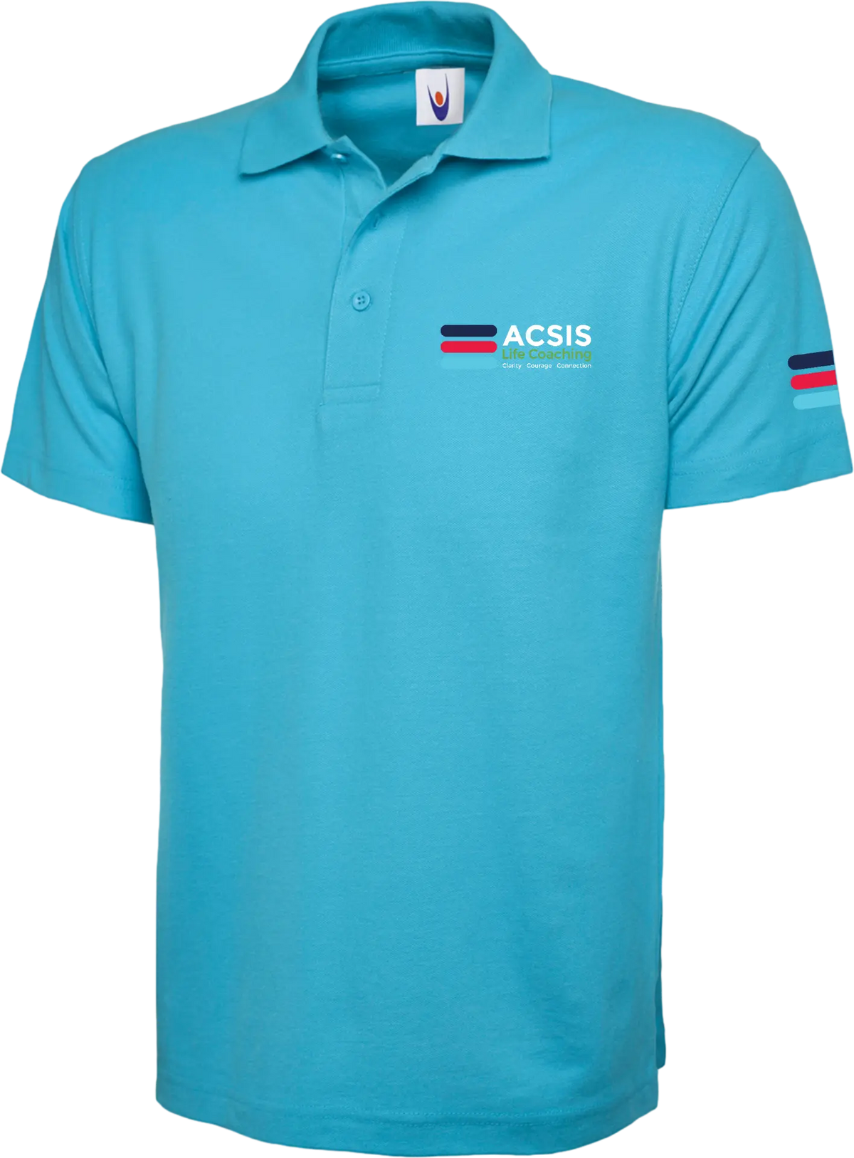 Sky Blue ACSIS polo shirt with full colour logo