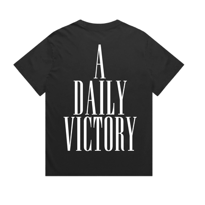 A Daily Victory heavy faded t-shirt in Black, back