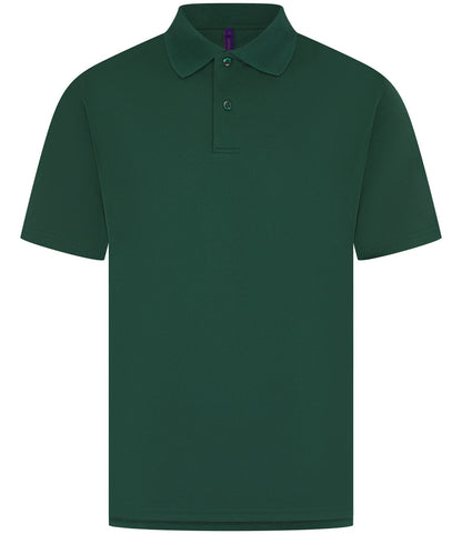 Henbury H475 Coolplus wicking piqué polo shirt in Bottle Green
