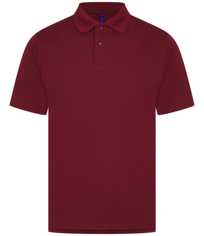 Henbury H475 Coolplus wicking piqué polo shirt in Burgundy