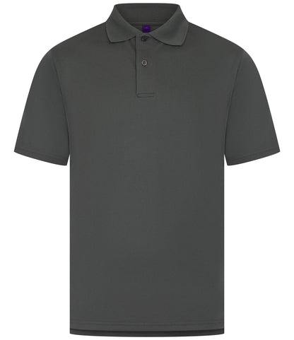 Henbury H475 Coolplus wicking piqué polo shirt in Charcoal