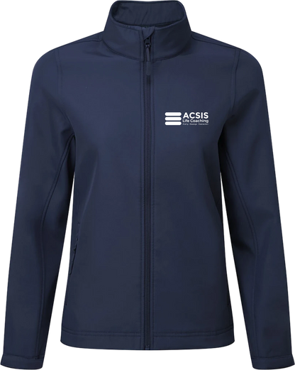 ACSIS Soft Shell Jacket Navy Female White logo