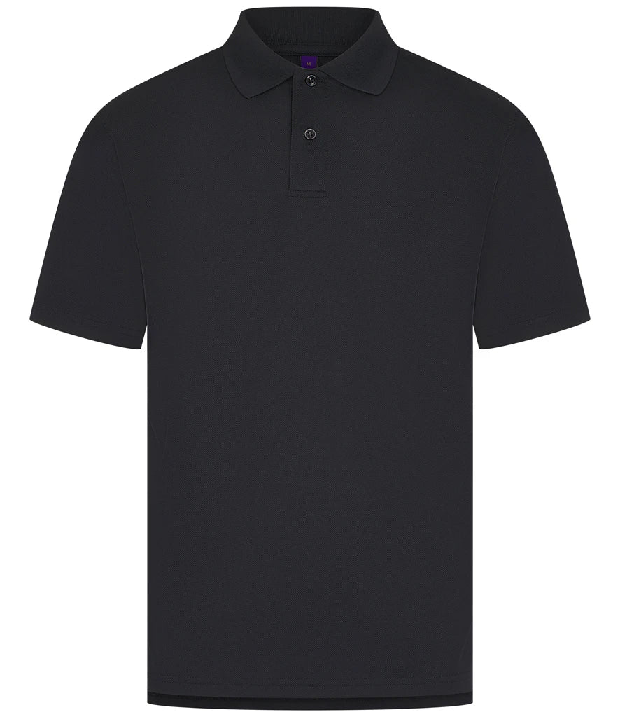 Henbury H475 Coolplus wicking piqué polo shirt in Navy