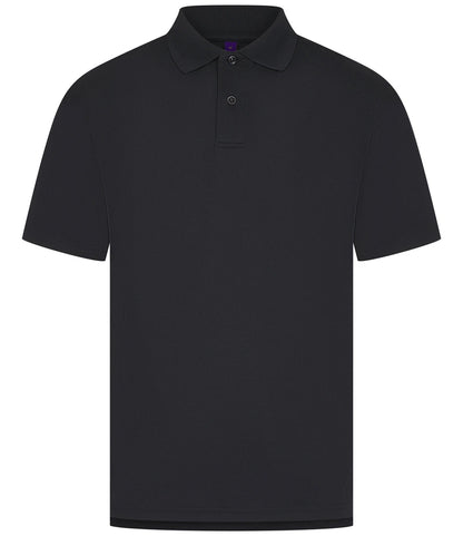 Henbury H475 Coolplus wicking piqué polo shirt in Navy