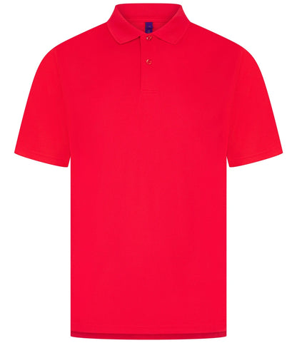 Henbury H475 Coolplus wicking piqué polo shirt in Red