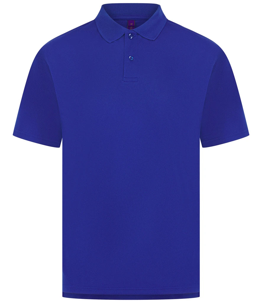 Henbury H475 Coolplus wicking piqué polo shirt in Royal Blue