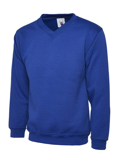 Uneek UC206 childrens V neck sweatshirt in Royal