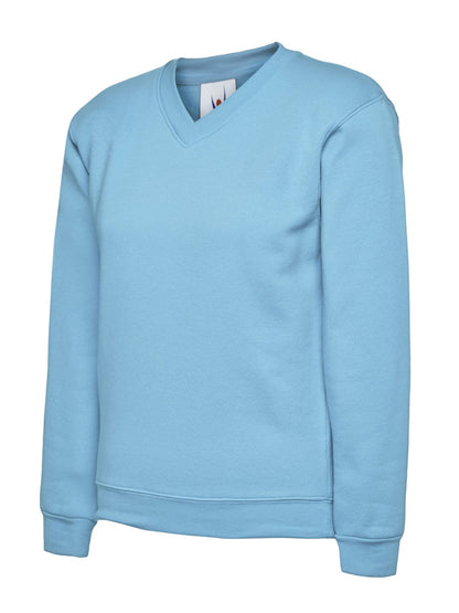 Uneek UC206 childrens V neck sweatshirt in Sky