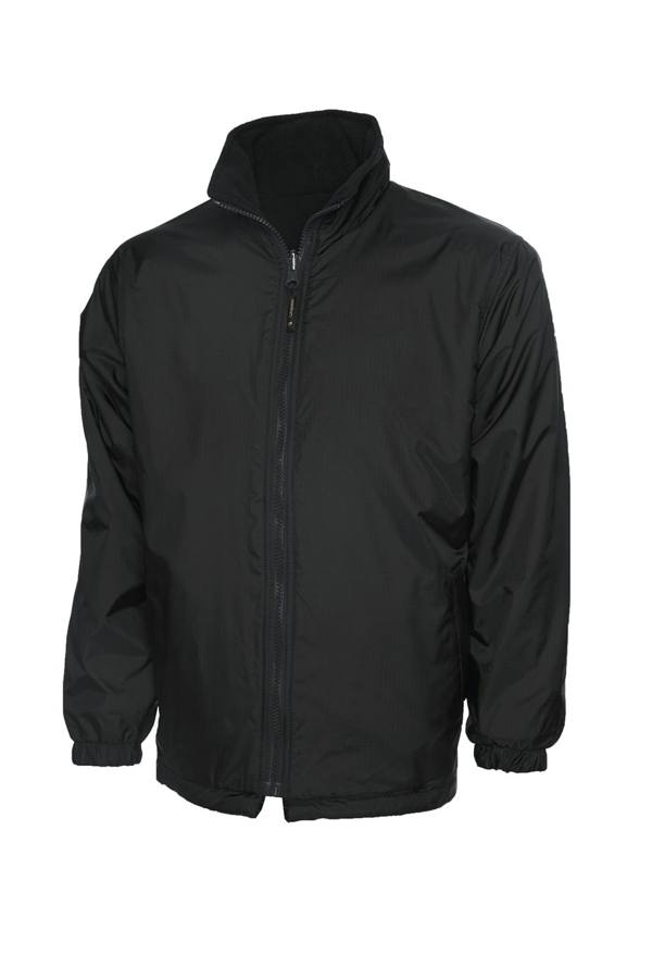 Uneek UC606 childrens reversible fleece jacket in Black
