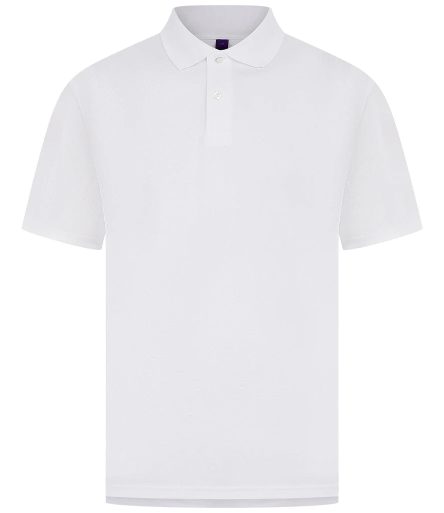 Henbury H475 Coolplus wicking piqué polo shirt in White