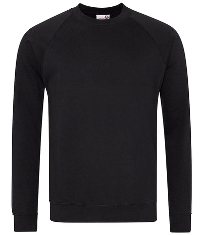 AWDis Academy AC001 AWDis Academy Senior Raglan Sweatshirt in Black