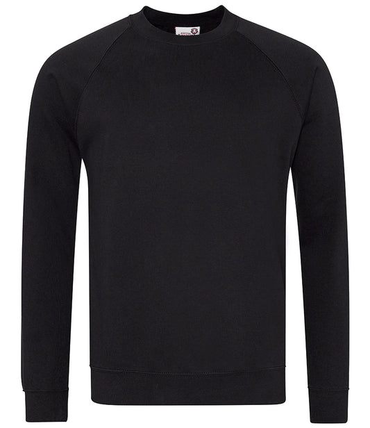 AWDis Academy AC001 AWDis Academy Senior Raglan Sweatshirt in Black