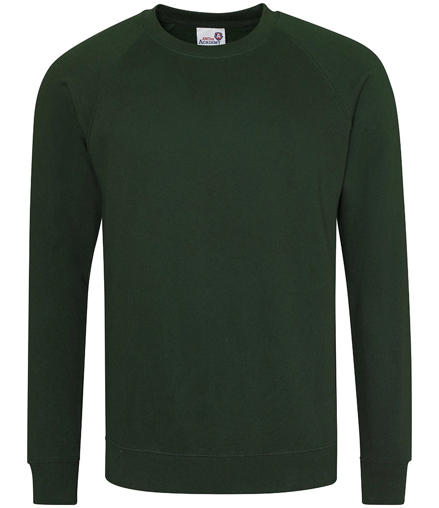AWDis Academy AC001 AWDis Academy Senior Raglan Sweatshirt in Green