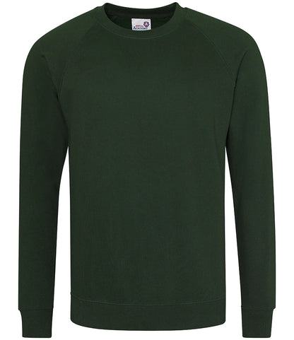 AWDis Academy AC001 AWDis Academy Senior Raglan Sweatshirt in Green