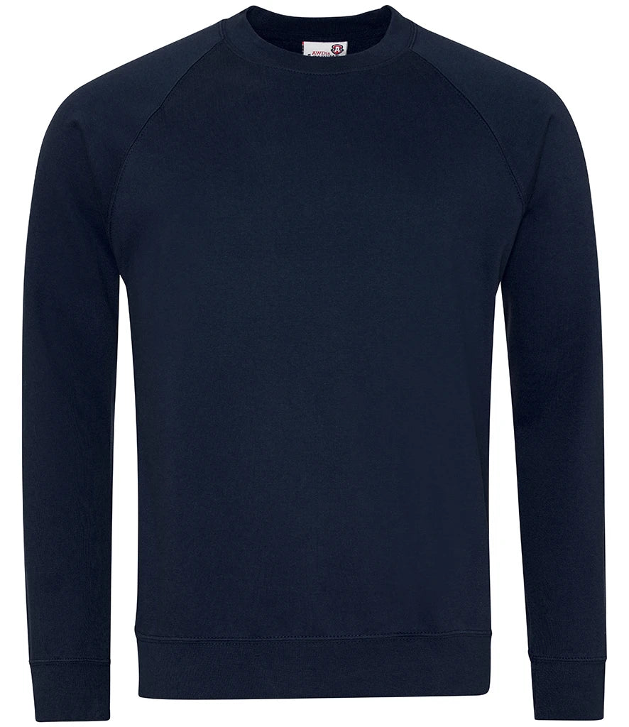 AWDis Academy AC001 AWDis Academy Senior Raglan Sweatshirt in Navy