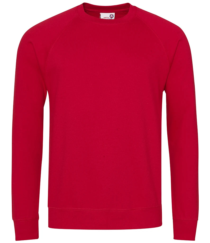 AWDis Academy AC001 AWDis Academy Senior Raglan Sweatshirt in Red
