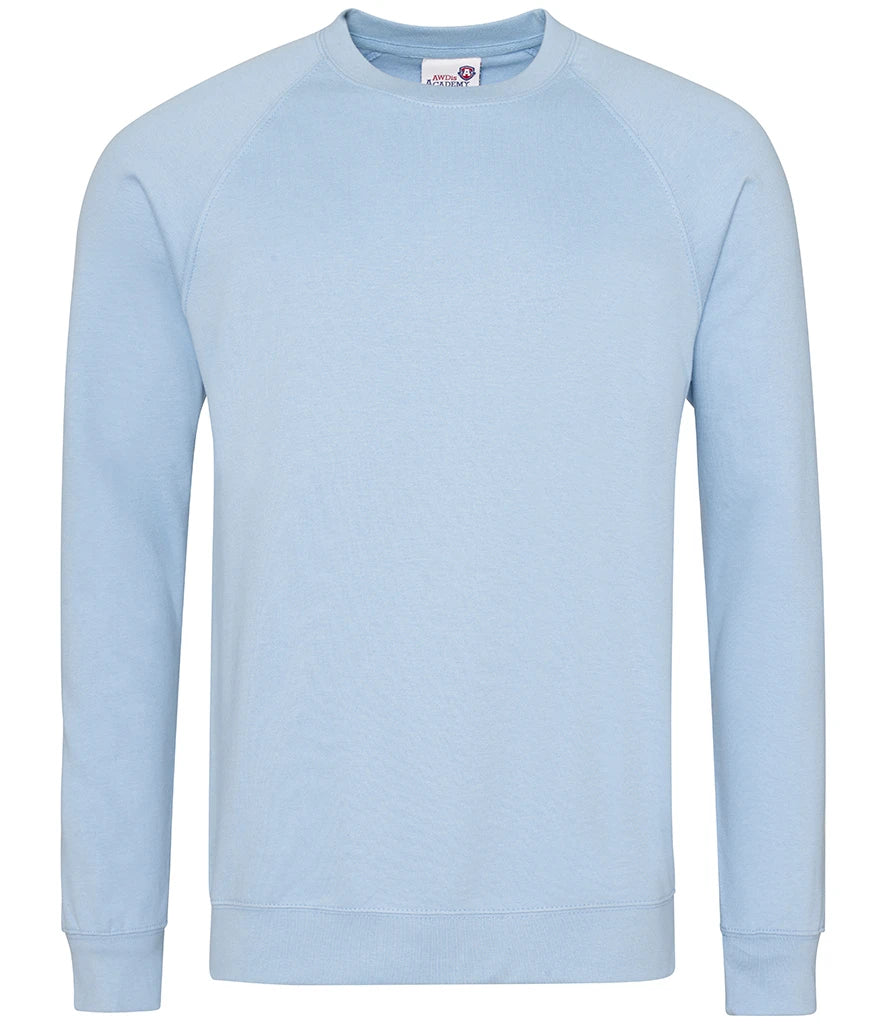 AWDis Academy AC001 AWDis Academy Senior Raglan Sweatshirt in Sky Blue