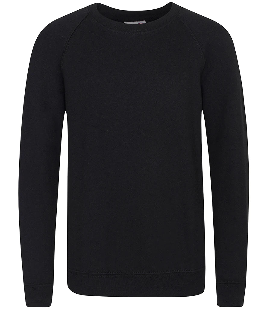 AWDis Academy AC001B AWDis Academy Kids Raglan Sweatshirt in Black