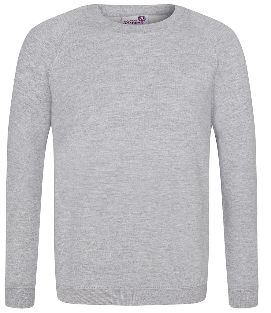 AWDis Academy AC001B AWDis Academy Kids Raglan Sweatshirt in Grey