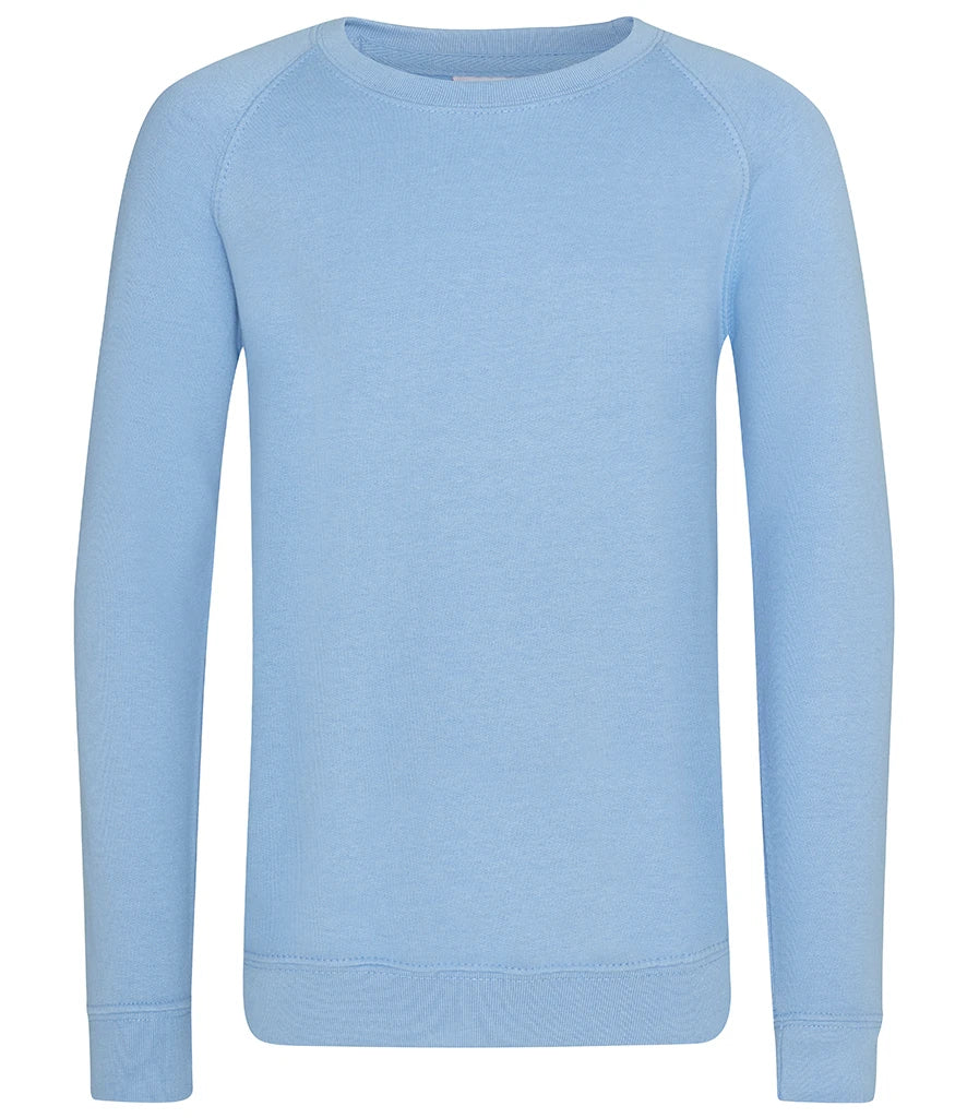AWDis Academy AC001B AWDis Academy Kids Raglan Sweatshirt in Sky Blue