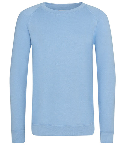 AWDis Academy AC001B AWDis Academy Kids Raglan Sweatshirt in Sky Blue