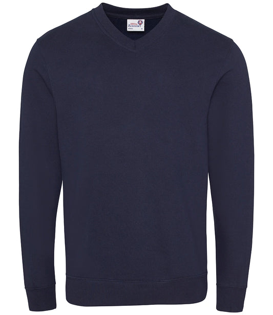AWDis Academy AC003 AWDis Academy Senior V Neck Sweatshirt in Navy