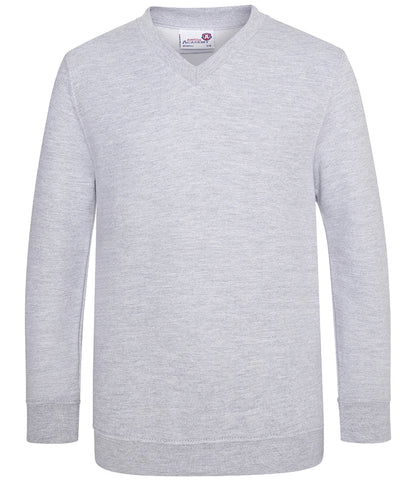 AWDis Academy AC003B AWDis Academy Kids V Neck Sweatshirt in Grey