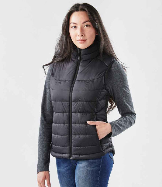 Stormtech AFV1W Stormtech Ladies Stavanger Thermal Bodywarmer in Black/Graphite Grey