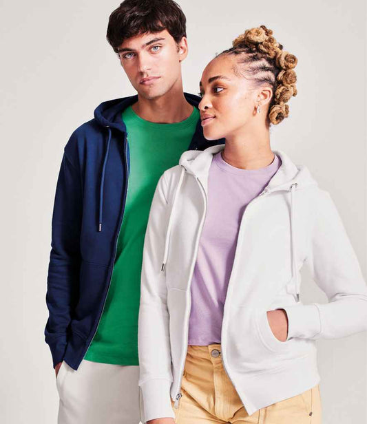 Anthem AM04 Ladies Organic Full Zip Hoodie in White