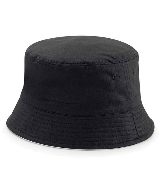Beechfield BB686 Reversible Bucket Hat in Black/Light Grey