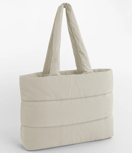 BagBase BG701 Quilted Tote Bag in Natural Stone