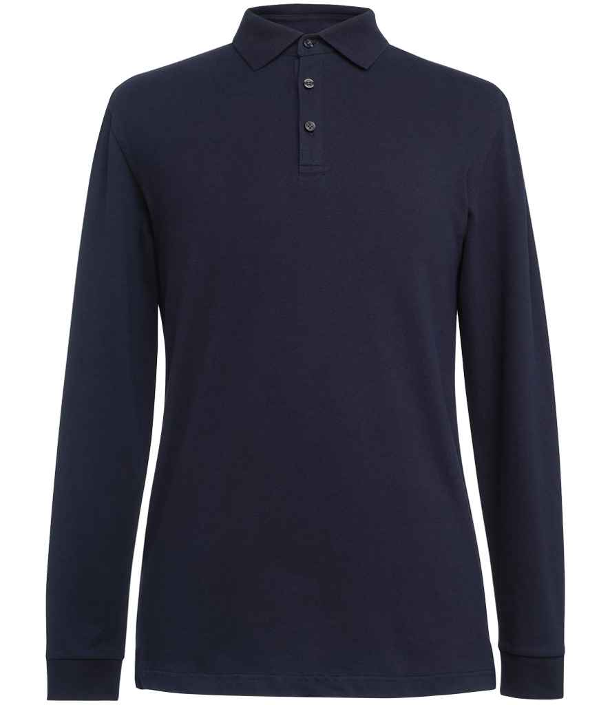 Brook Taverner BK615 Frederick Long Sleeve Polo Shirt in Navy