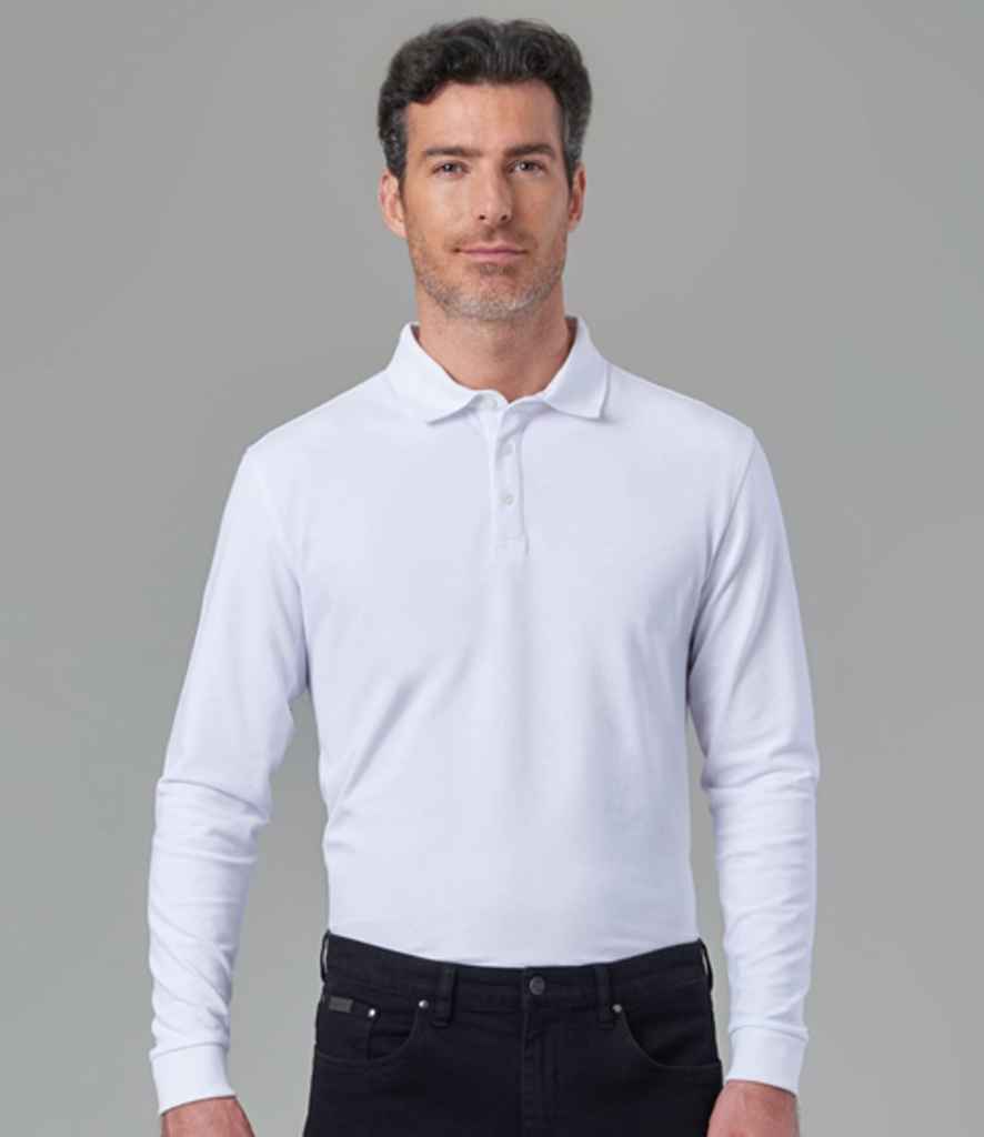 Brook Taverner BK615 Frederick Long Sleeve Polo Shirt in White