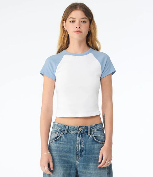Bella+Canvas BL1201 in White/Baby Blue