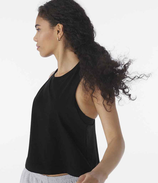 Bella+Canvas BL6682 Racer Back Cropped Tank Top in Black