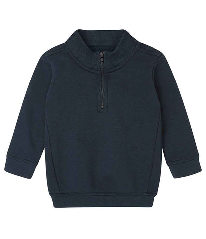 Babybugz BZ66 BabyBugz Baby 1/4 Zip Sweatshirt in Navy