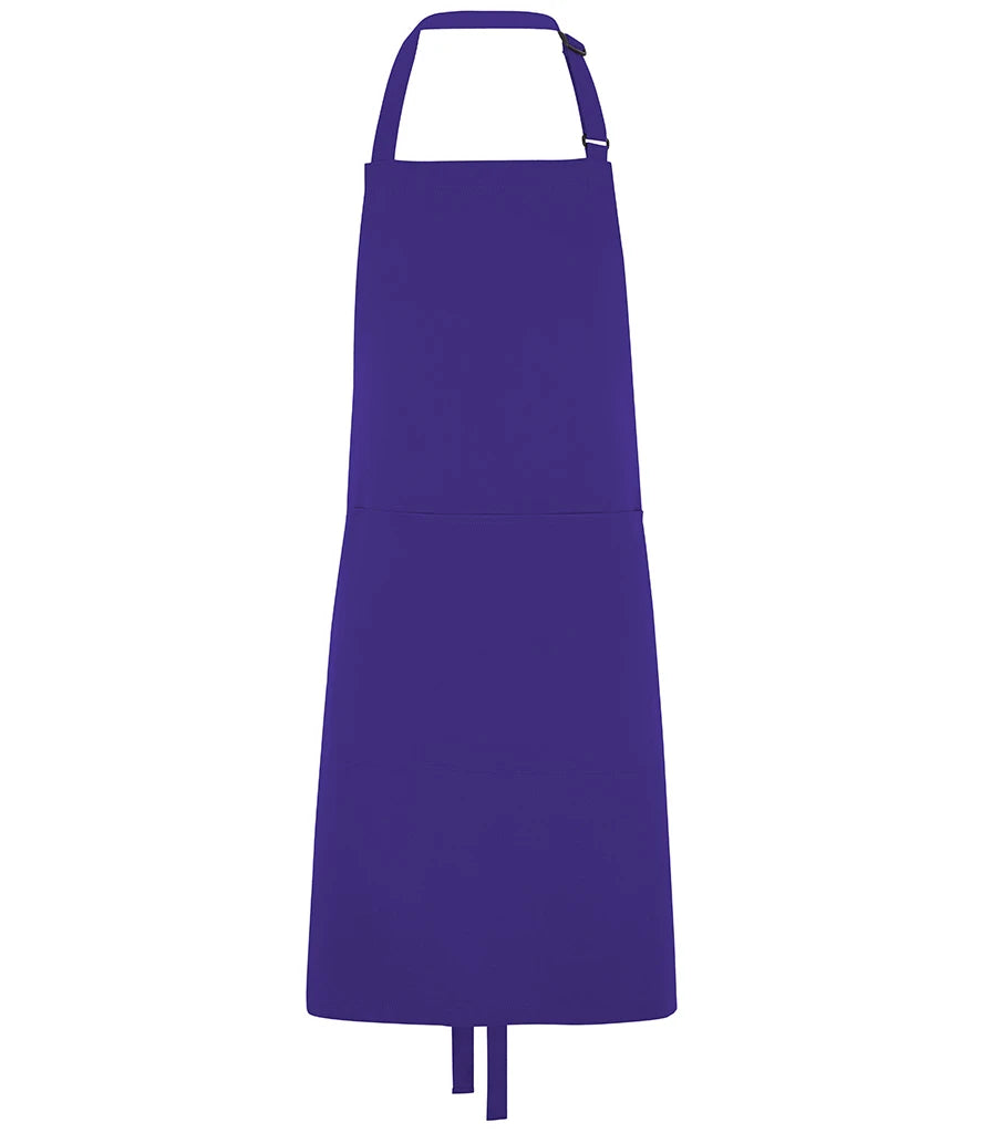Dennys DE101 Bib Apron with Pocket in Purple