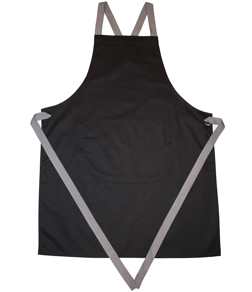 Dennys DE141 Cross Back Apron in Black