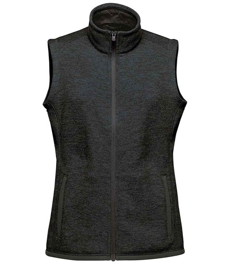 Stormtech FHV1W Stormtech Ladies Avalante Full Zip Knitted Fleece Gilet in Black Heather