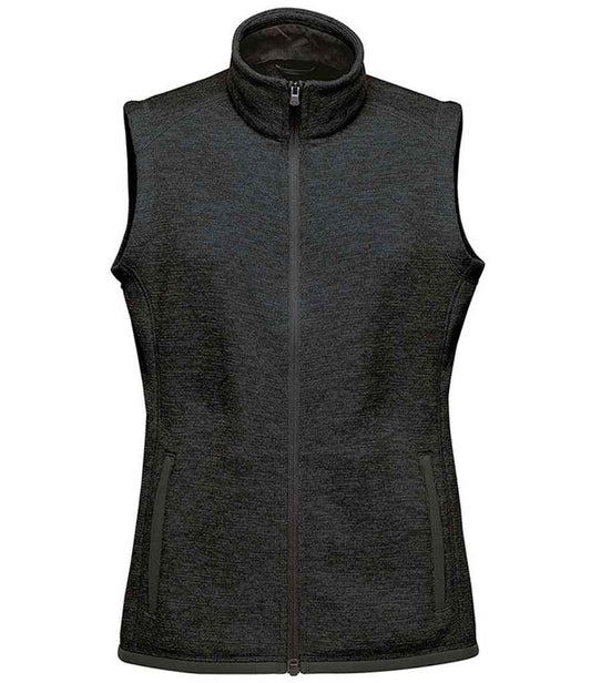 Stormtech FHV1W Stormtech Ladies Avalante Full Zip Knitted Fleece Gilet in Black Heather