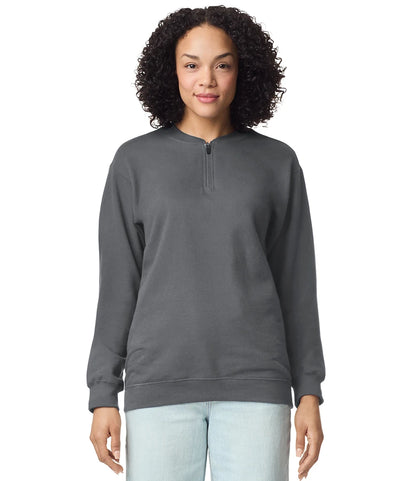 Gildan GD612 Gildan SoftStyle® Midweight Fleece 1/4 Zip Sweatshirt in Charcoal