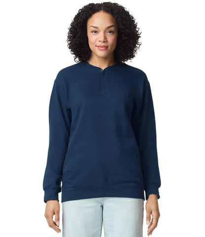 Gildan GD612 Gildan SoftStyle® Midweight Fleece 1/4 Zip Sweatshirt in Navy