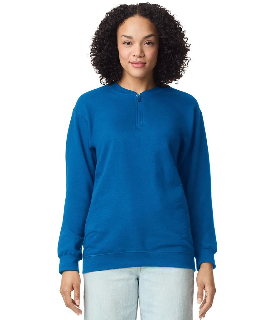 Gildan GD612 Gildan SoftStyle® Midweight Fleece 1/4 Zip Sweatshirt in Royal Blue