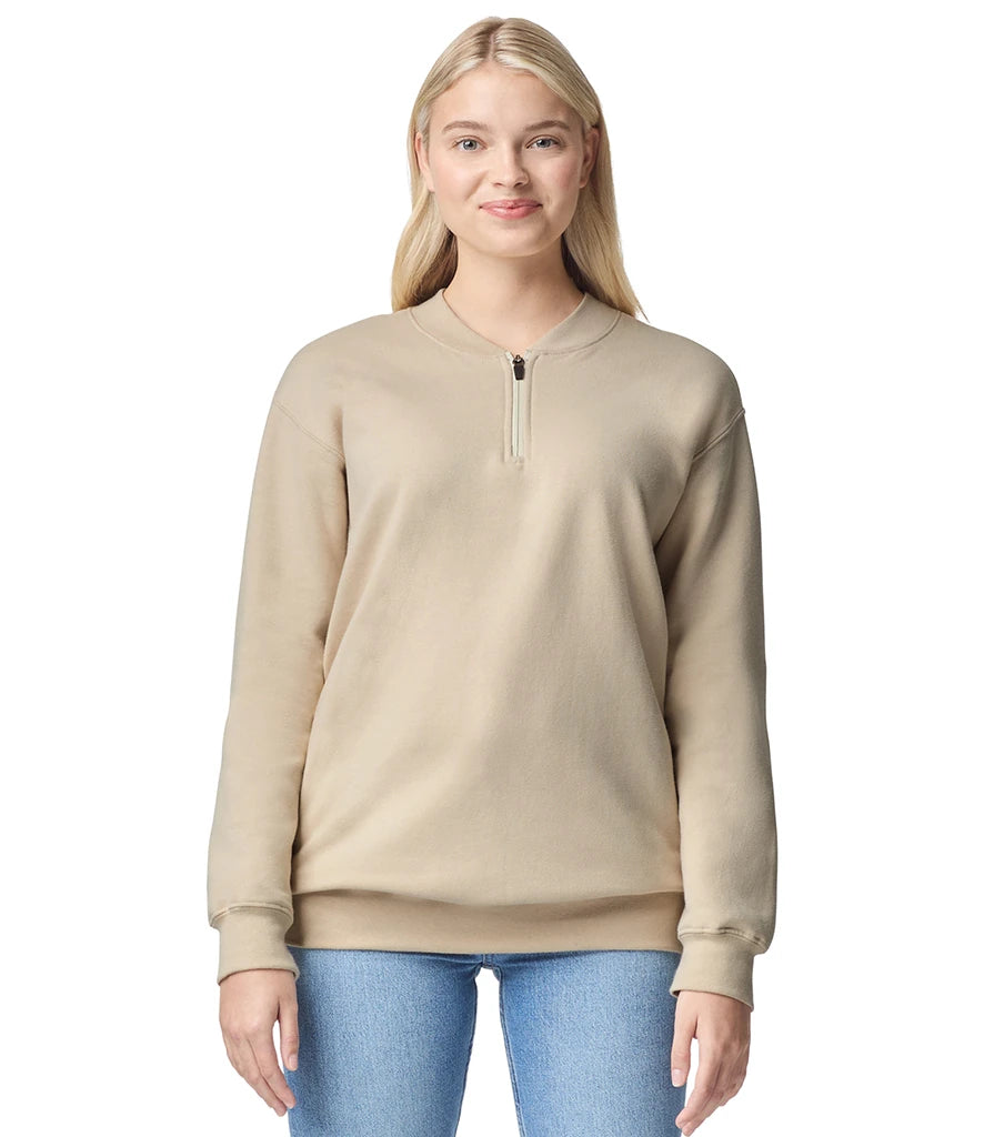 Gildan GD612 Gildan SoftStyle® Midweight Fleece 1/4 Zip Sweatshirt in Sand