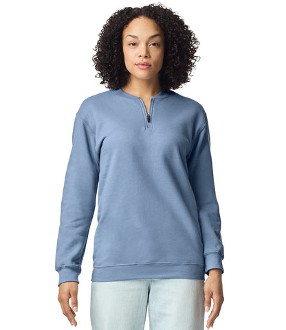 Gildan GD612 Gildan SoftStyle® Midweight Fleece 1/4 Zip Sweatshirt in Stone Blue