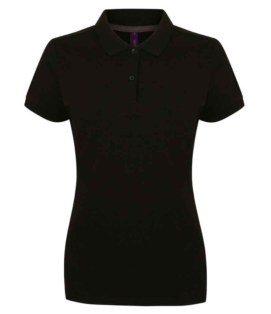 Henbury H102 Ladies Modern Fit Cotton Piqué Polo Shirt in Black